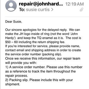 About john hardy refund